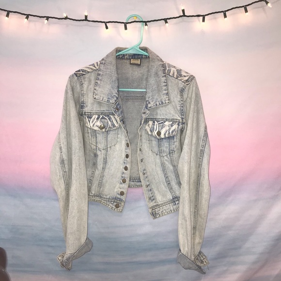 Ashley Stewart Jackets & Blazers - Lace denim jacket size large